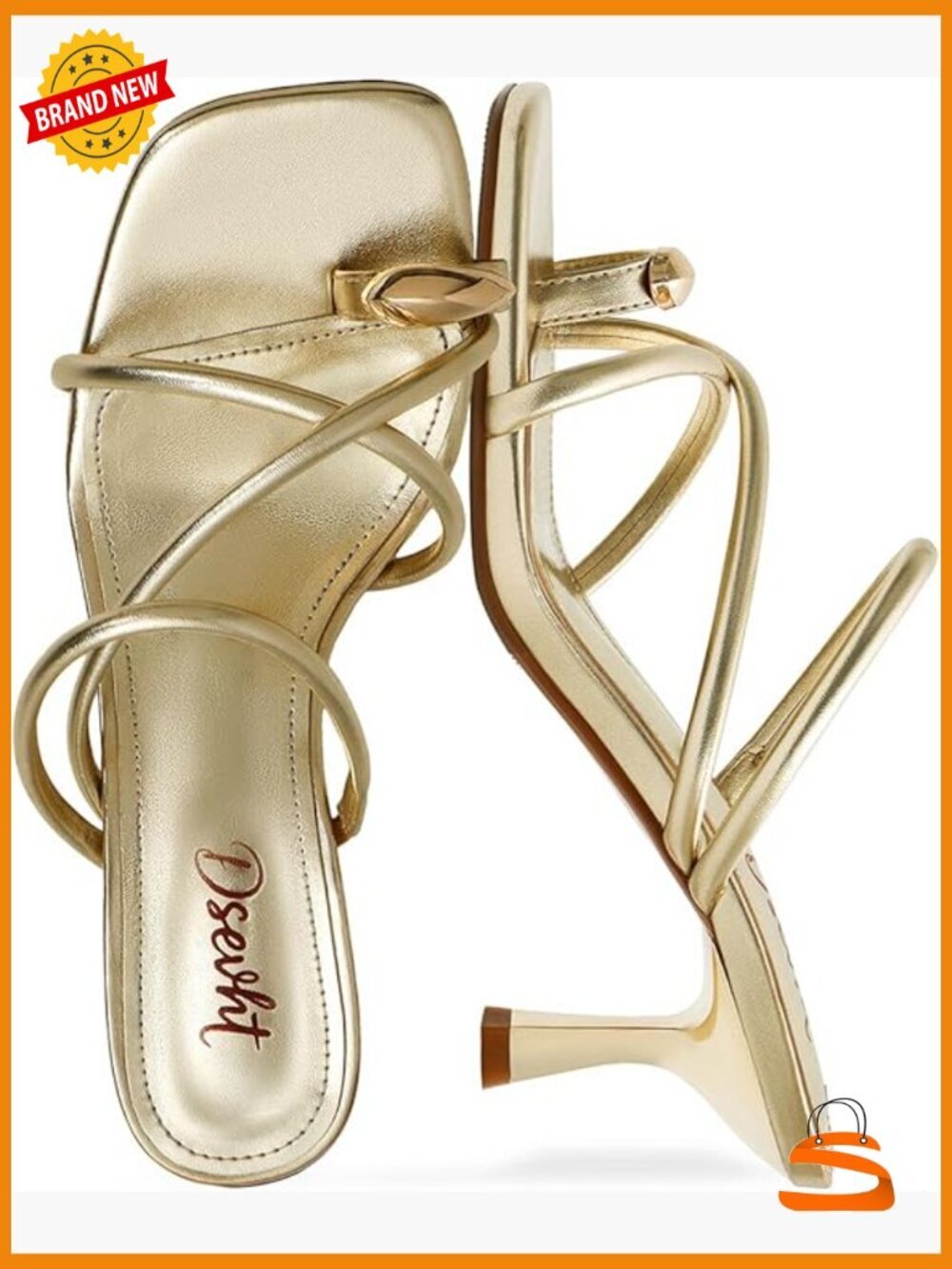 Strappy Kitten Heel Sandals Square Open Toe Summer Dress Shoes